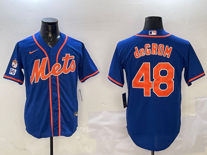 Men New York Mets #48 Degrom Blue Game 2025 Nike MLB Jersey style 1